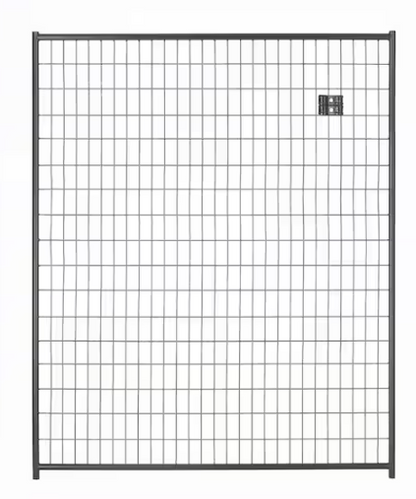 6 ft. H x 5 ft. W Black Metal Welded Wire Kennel Fence Panel
