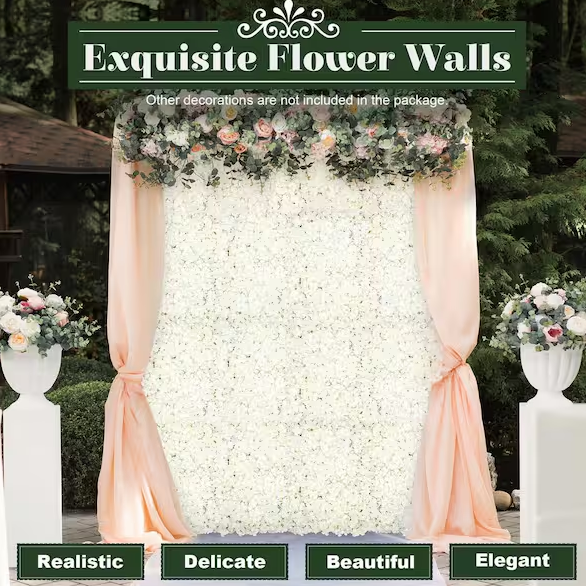 Silk Artificial Hydrangea Flower Wall Panel