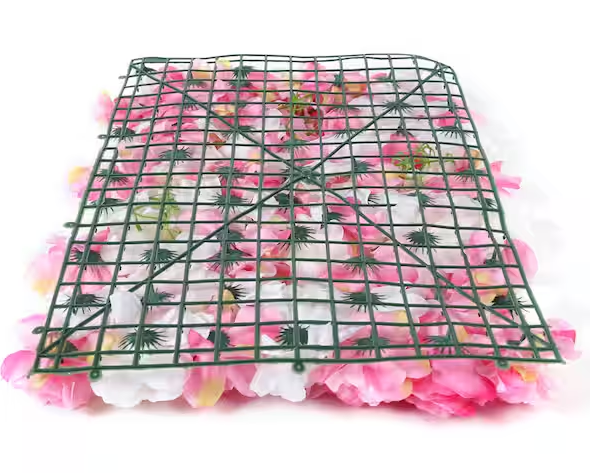 8-Piece Silk Artificial Rose Flower Wall Panels