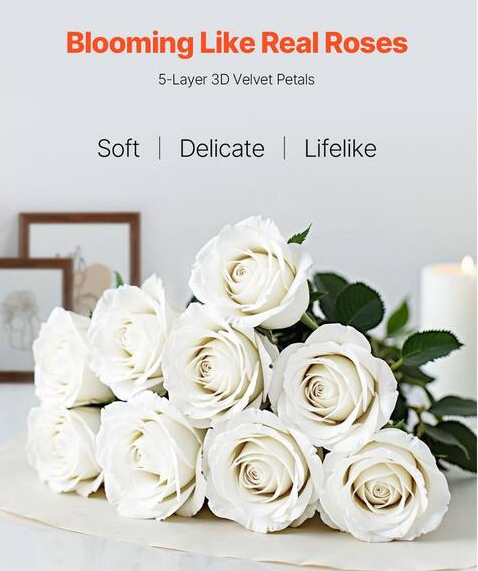 20 in. White Faux Bridal Shower with Stems