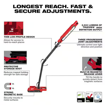 2500 Lumens LED Magnetic Extendable Boom Light