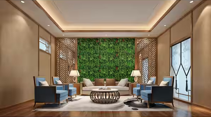 Green Artificial Verona Leaf Panels (Set of 4)