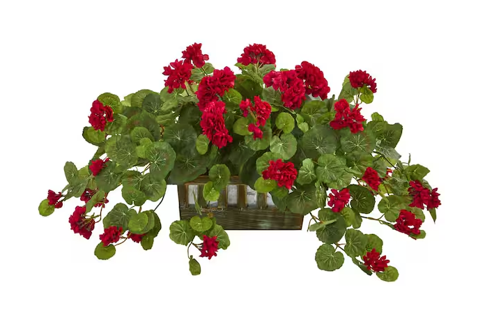 Indoor Geranium Artificial Plant in Decorative Planter