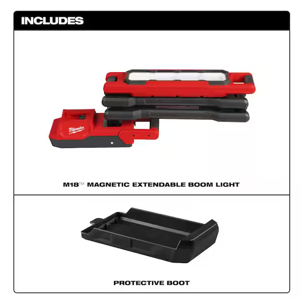 2500 Lumens LED Magnetic Extendable Boom Light