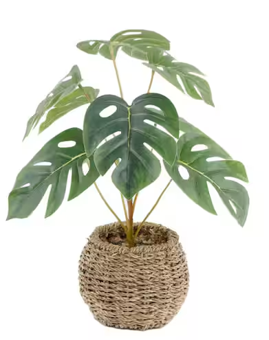 15 "H Artificial Split Leaf in 6" Basket 6X6X4. 25
