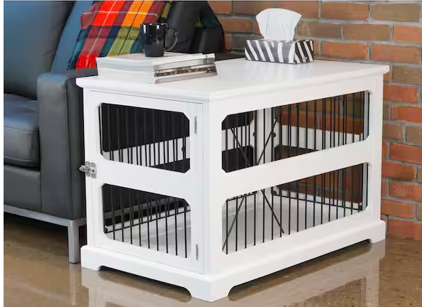 Slide Aside Crate And End Table, White, Medium
