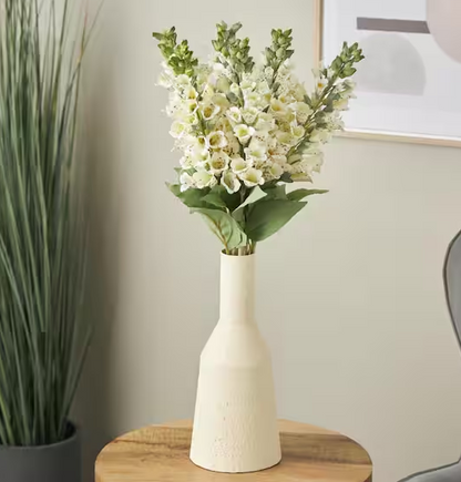 32 in. White Foxglove Artificial Flower Stem