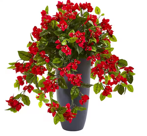26 in. Bougainvillea Artificial Plant in Planter UV Resistant