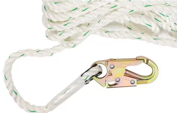 50 ft. Fall Protection Rope Lifeline with Lanyard