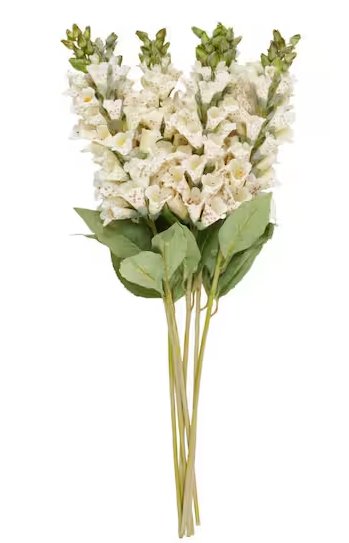 32 in. White Foxglove Artificial Flower Stem