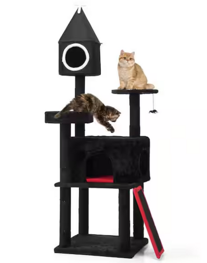 Multi-Level Cat Tree Gray Kitten Condo