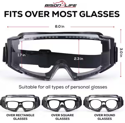 SplashPro Safety Goggles Over Glasses