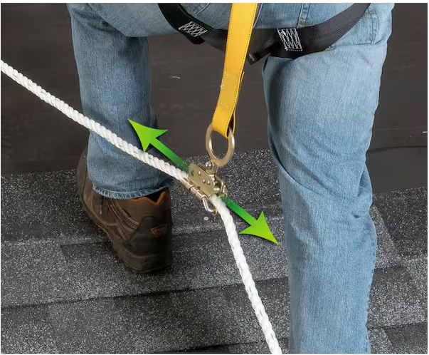 50 ft. Fall Protection Rope Lifeline with Lanyard