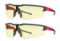 Safety Glasses with Yellow Anti-Scratch Lenses (2-Pack)