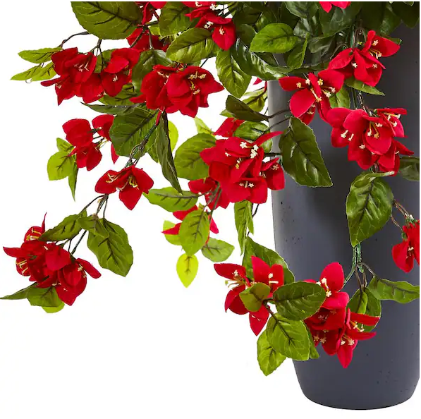 26 in. Bougainvillea Artificial Plant in Planter UV Resistant