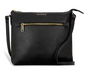 Black Leather Cross-Body Tote Bag