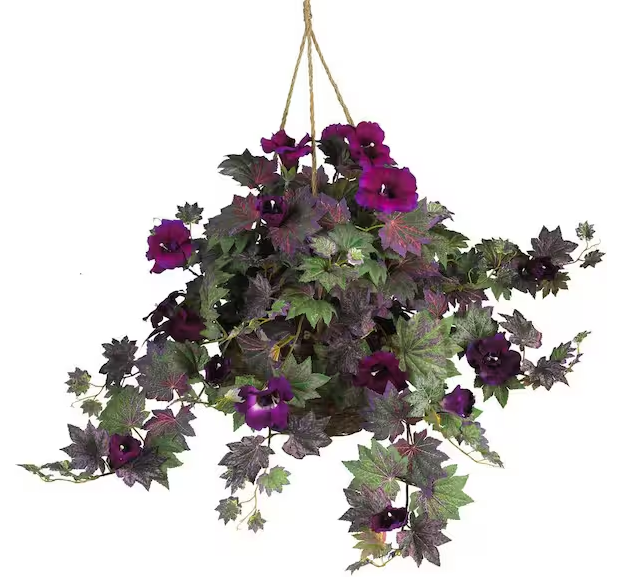 Morning Glory Artificial Hanging Basket Silk Plant