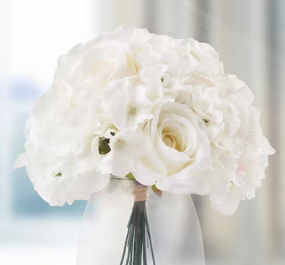 Artificial Hydrangea and Rose Floral Cream Arrangement