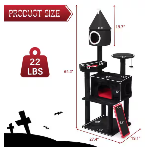 Multi-Level Cat Tree Gray Kitten Condo