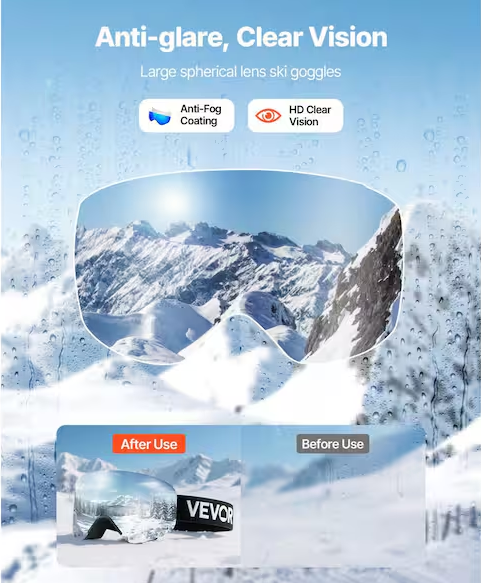 Magnetic Cylindrical Ski Goggles