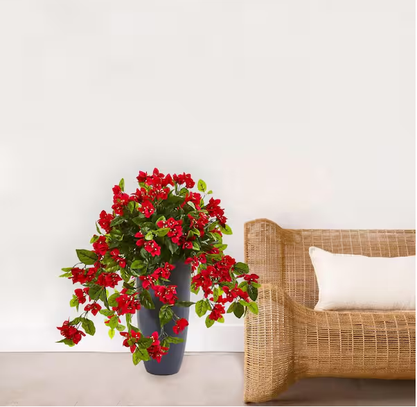 26 in. Bougainvillea Artificial Plant in Planter UV Resistant