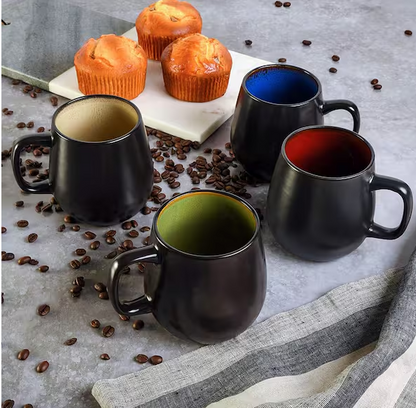 4 Piece 20 oz. Stoneware Beverage Mug Set in Assorted Colors