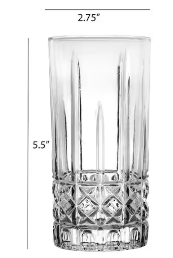 12 oz. Textured Highball Drinking Glass (Set of 6)