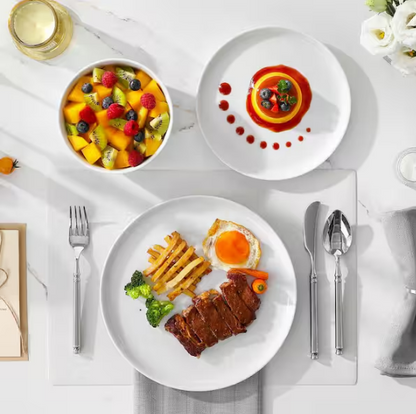12-Piece White Porcelain Dinnerware Set