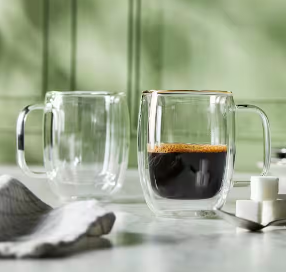 2-pc Double-Wall Glass Double Espresso Mug Set