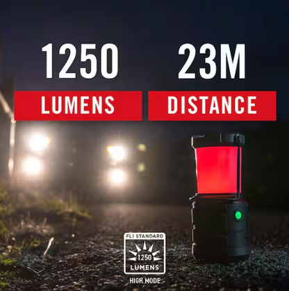 1250 Lumens Alkaline Battery Dual Power Camping Lantern Flashlight