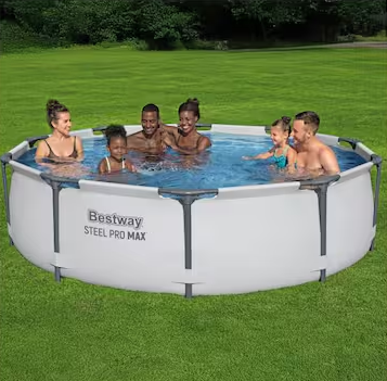 10 ft. Round 30 in. High Metal Frame Pool Steel Pro MAX Family Swimming Pool