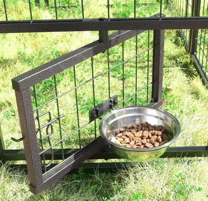 Dog Kennel Outdoor Dog Enclosure with Rotating Feeding Door
