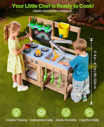 Wood Outdoor Play Kitchens with Stoves