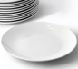 12-Piece Round Porcelain Salad Plate Set in White