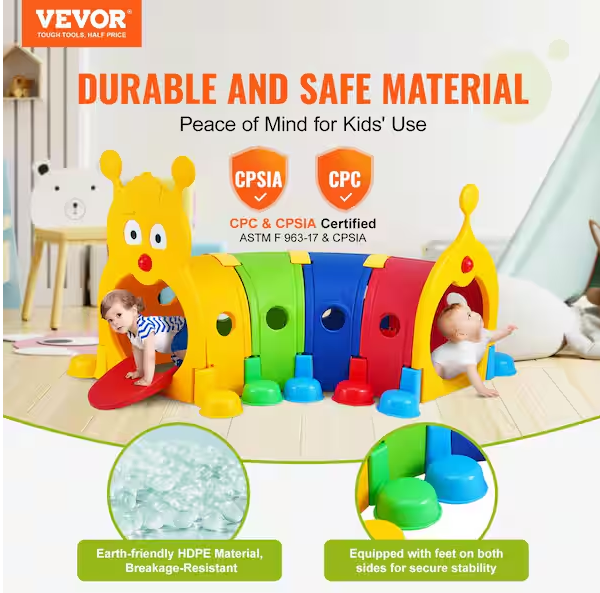 Caterpillar Tunnel for Kids Outdoor Indoor Climb and Crawl