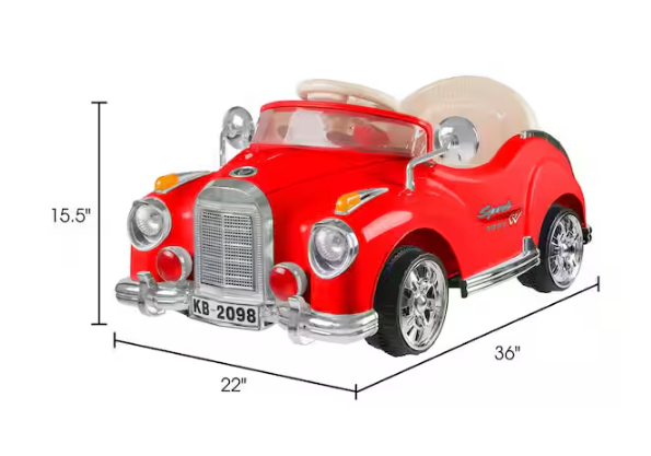 Battery Powered Red Classic Car Coupe