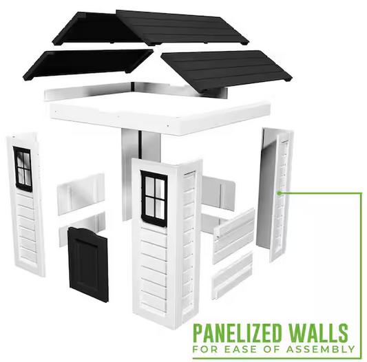 Outdoor All Cedar Wooden Playhouse with Sink