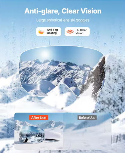 Pink Revo Coating, OTG Anti-Fog Snow Goggles