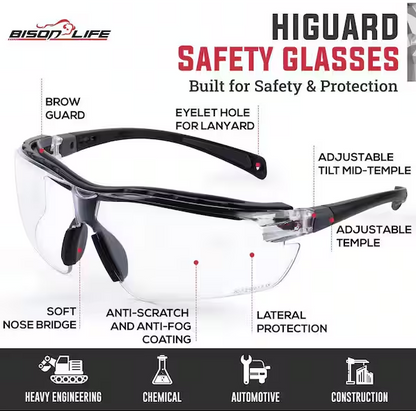 Higuard Anti-fog and Anti-Scratch Safety Glasses