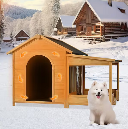 Large Outdoor Dog House with Insulated Liner for Winter