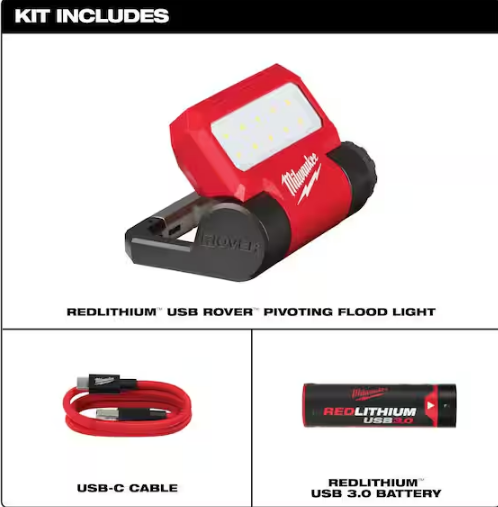 550 Lumens LED REDLITHIUM USB Pivoting Flood Light