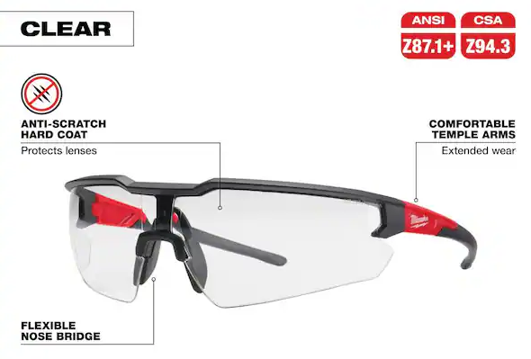 Clear Safety Glasses Anti-Scratch Lenses (4-Pack)