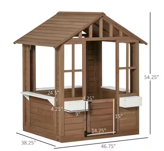 Outdoor Playhouse for Kids Wooden Cottage