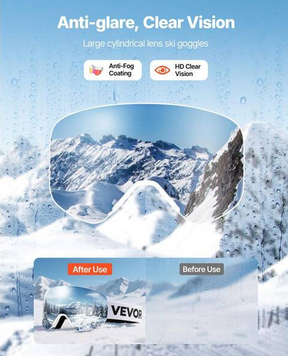 Cylindrical Lens with Pink Revo Coating, Frameless Ski Goggles