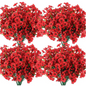 14 in. Red Outdoor Artificial Flowers UV Resistant