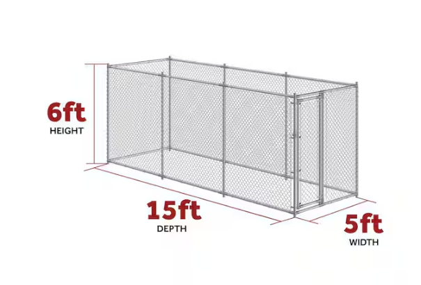 Two-in-One Galvanized Chain Link Kennel Fence Panel Kit