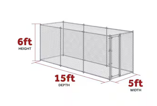 Two-in-One Galvanized Chain Link Kennel Fence Panel Kit