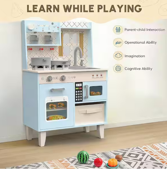 Wooden Play Kitchen for Kids