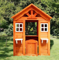 Wooden Kids Playhouse with 2-Windows and Flowerpot Holder