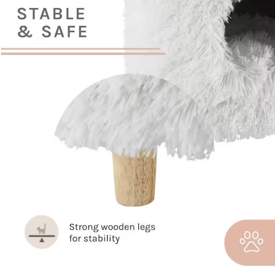 Rocket 18 in. White Cat Tree Cylinder